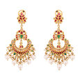 GEMSET EARDROPS IN KUNDALAVELAI DESIGN
