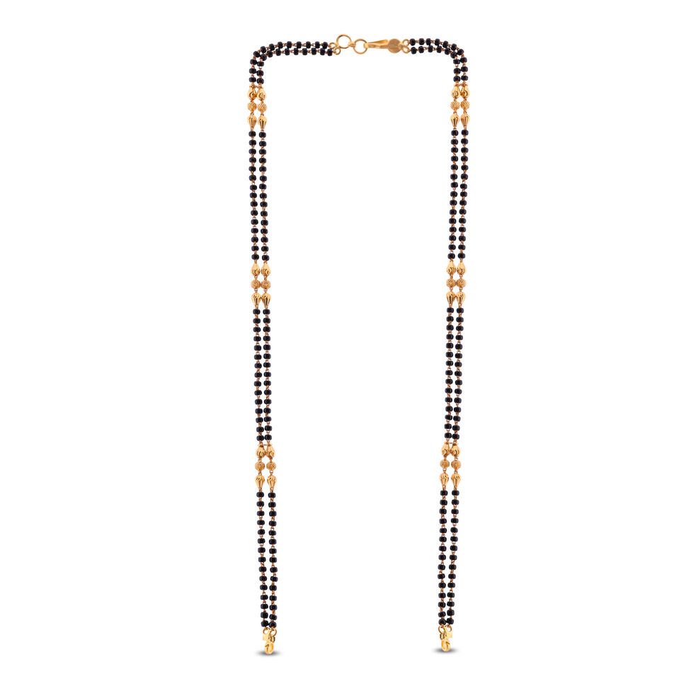 BLACK BEAD CHAIN TIED DOUBLE WIRE WORK