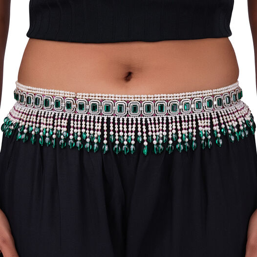 Diamond Waist Belt Set With Gemstones