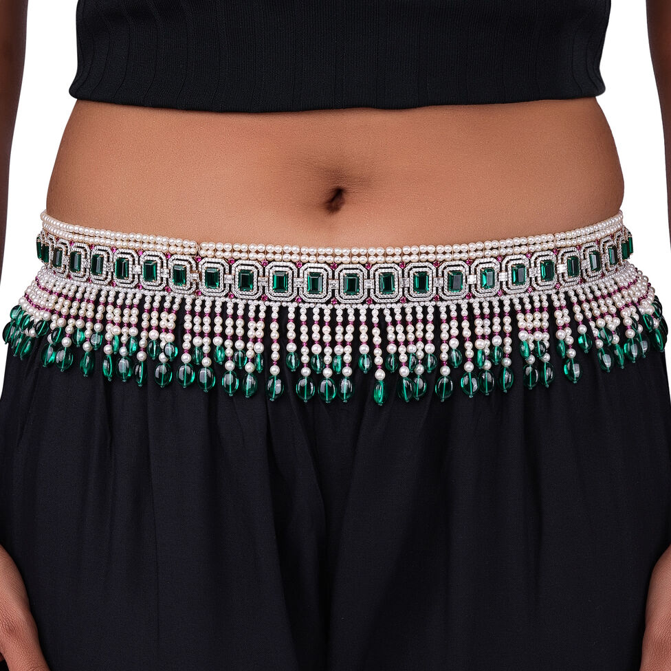 Diamond Waist Belt Set With Gemstones