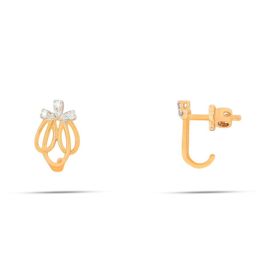 Diamond Earstud Set With Fancy Design