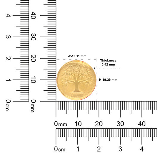 1gm Gold Foil Coin Set of 10 Pieces-Tree