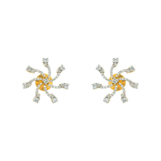 Diamond Earstud Set With Fancy Design