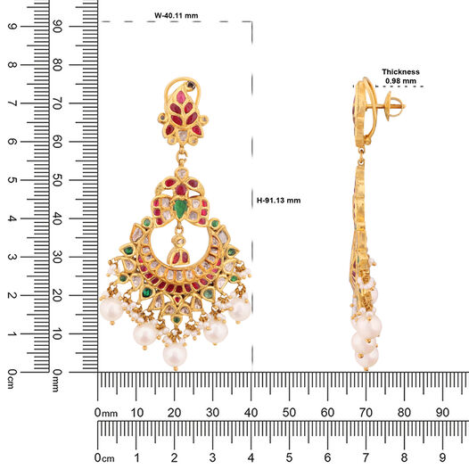 GEMSET EARDROPS IN KUNDALAVELAI DESIGN