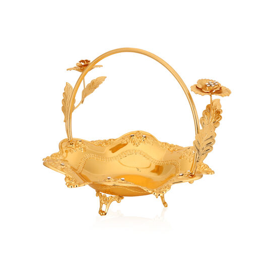 FB1057 M GOLDPLATED LOTUS DRYFRIUTBASKET