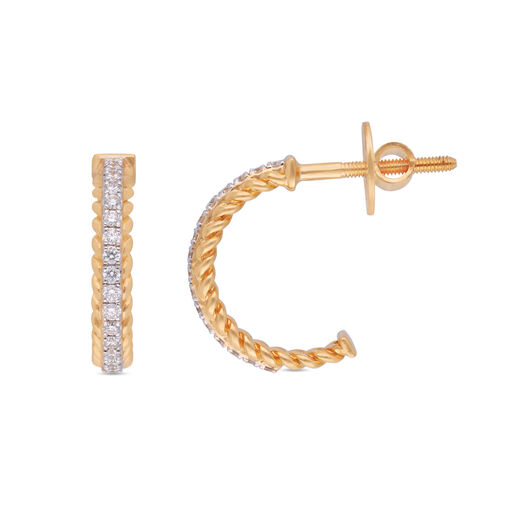 Diamond Earstud Set With Fancy Design