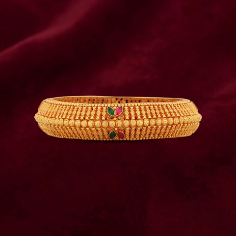 Plain Gold Bangle Pair Filigree/Die Gold