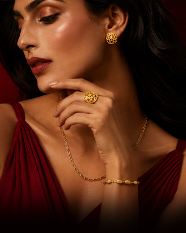 Luxury reimagined. Gold jewellery below ₹50K