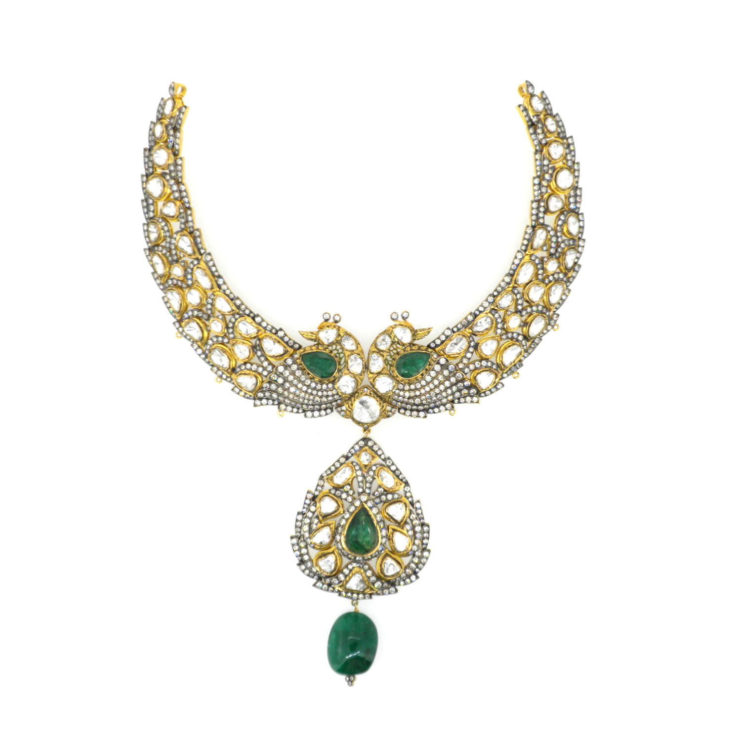 Gold Necklace Set With Gemstones