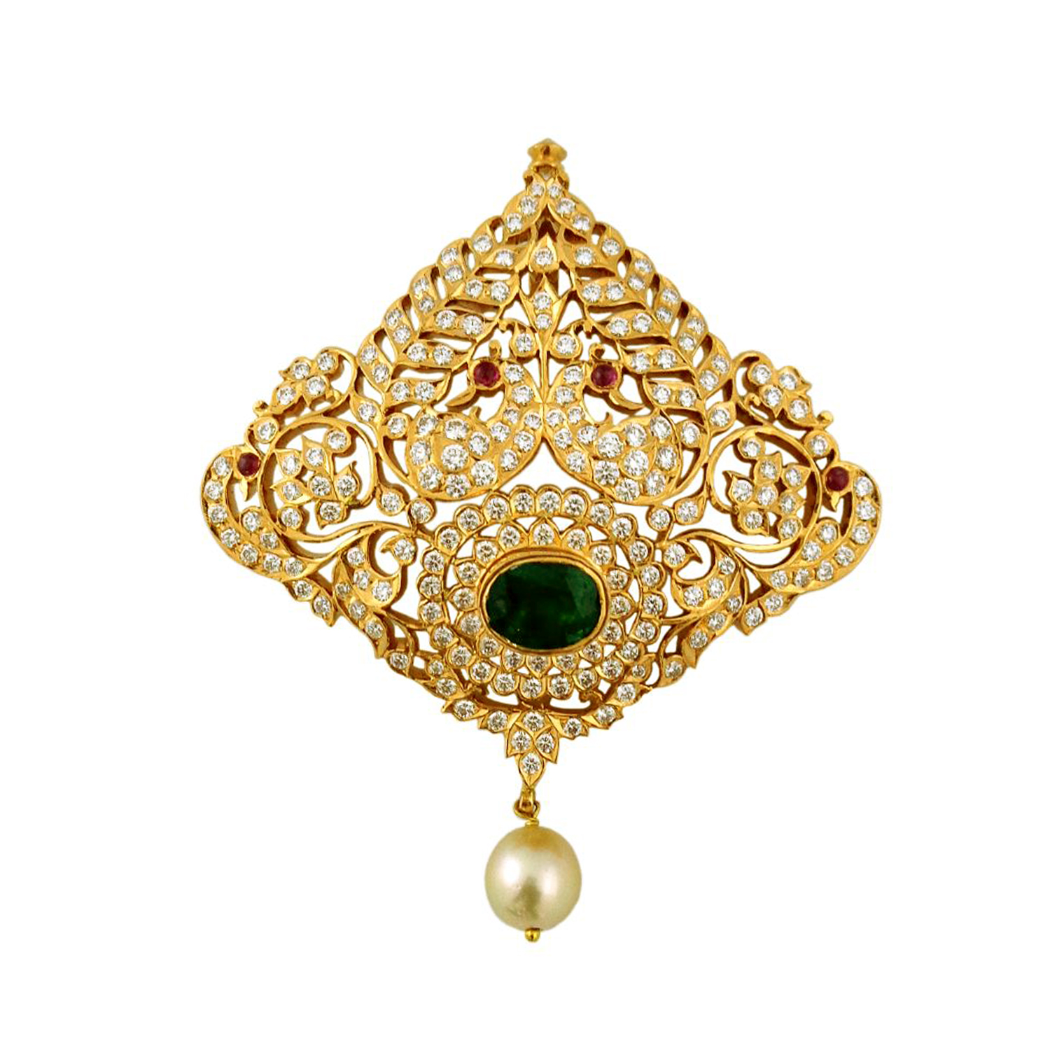 Diamond Pendant Set with Gemstones