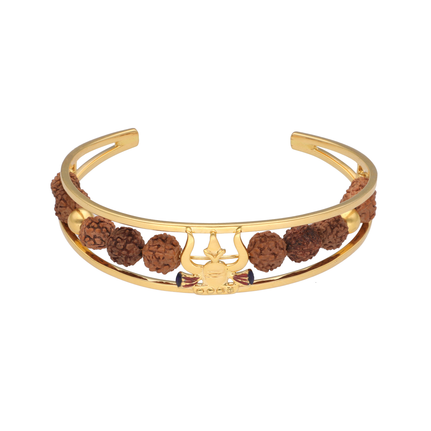Gold Cuff Bracelet set with gemstones